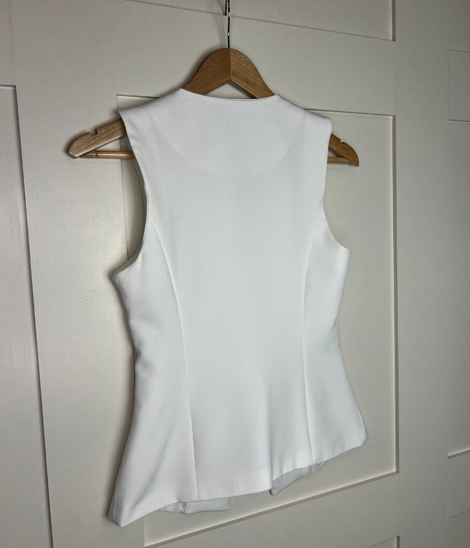 White Crew Neck Waistcoat