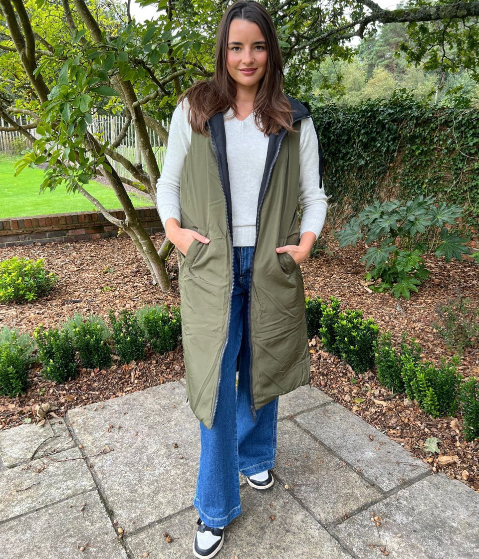 Reversible Longline Padded Gilet