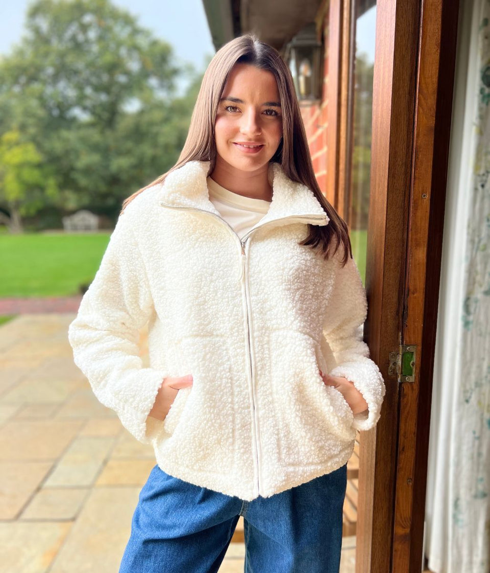 Cosy Borg Fleece Zip Through Jacket