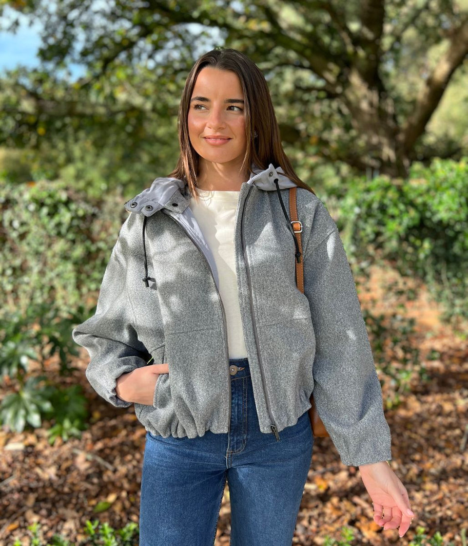 Grey Bomber Jacket
