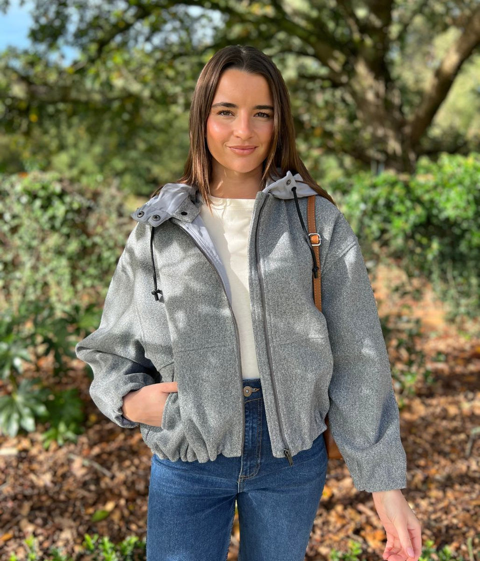 Grey Bomber Jacket