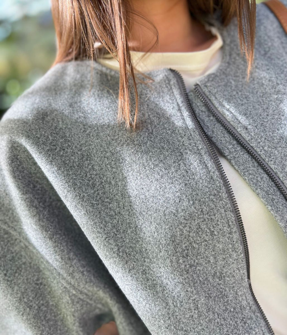 Grey Bomber Jacket