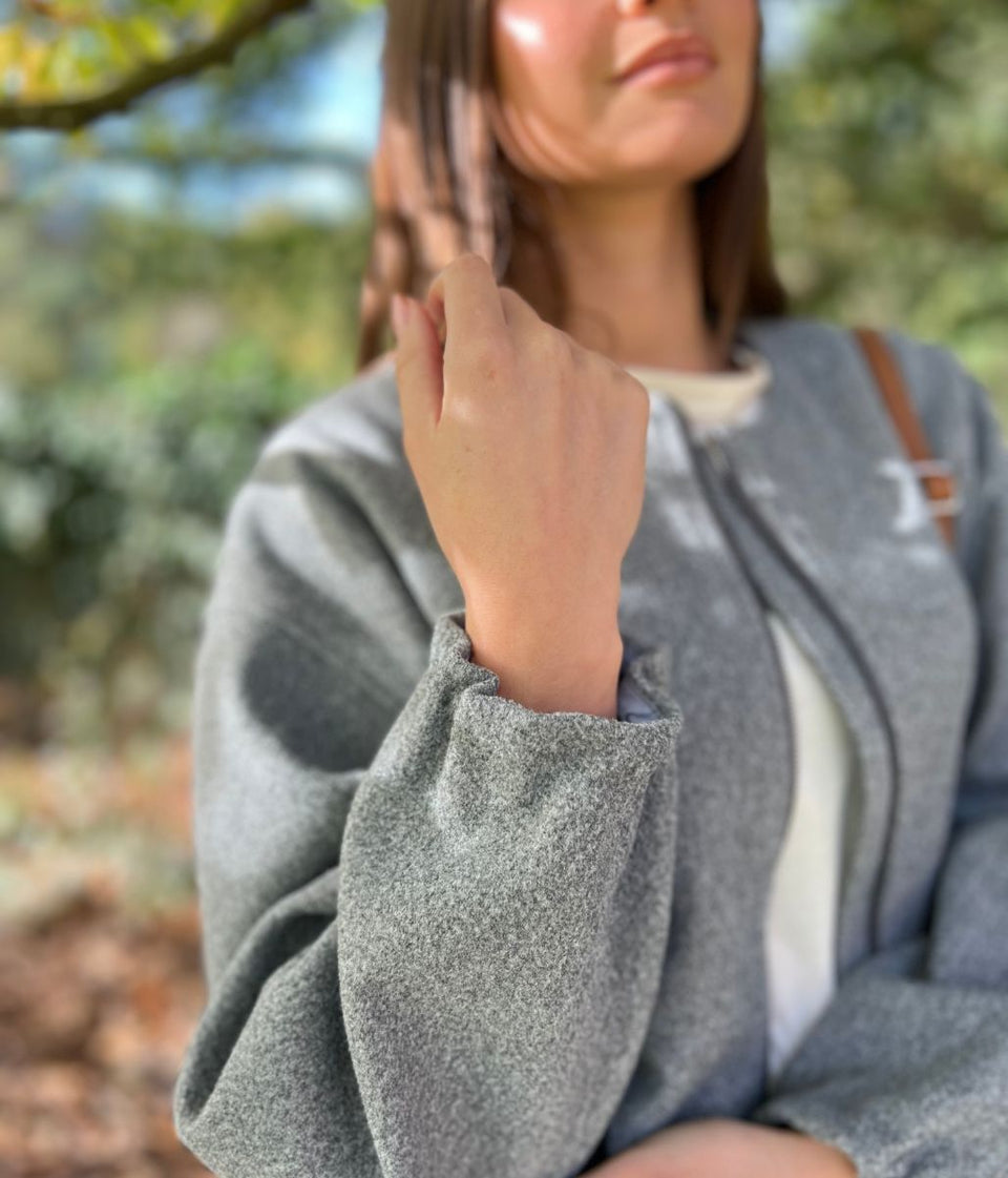 Grey Bomber Jacket
