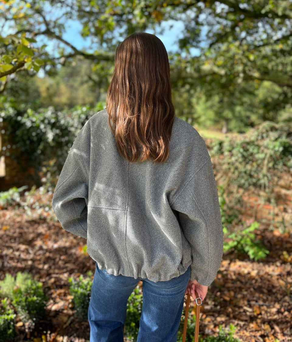 Grey Bomber Jacket