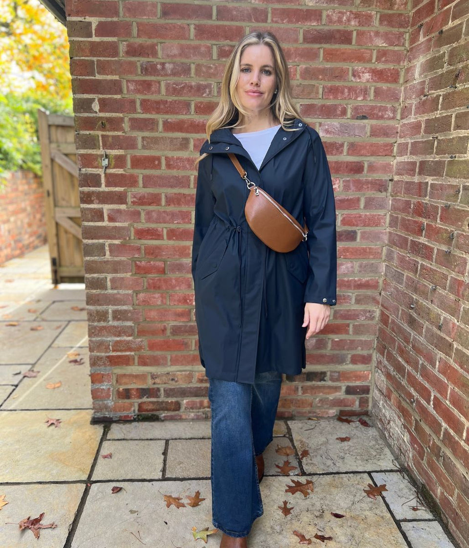Navy Hooded Showerproof Raincoat