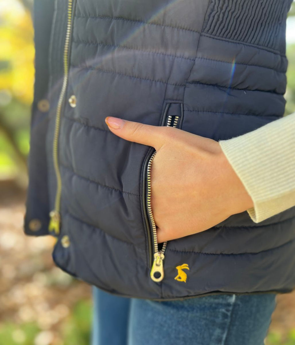 Navy Melford Hooded Gilet