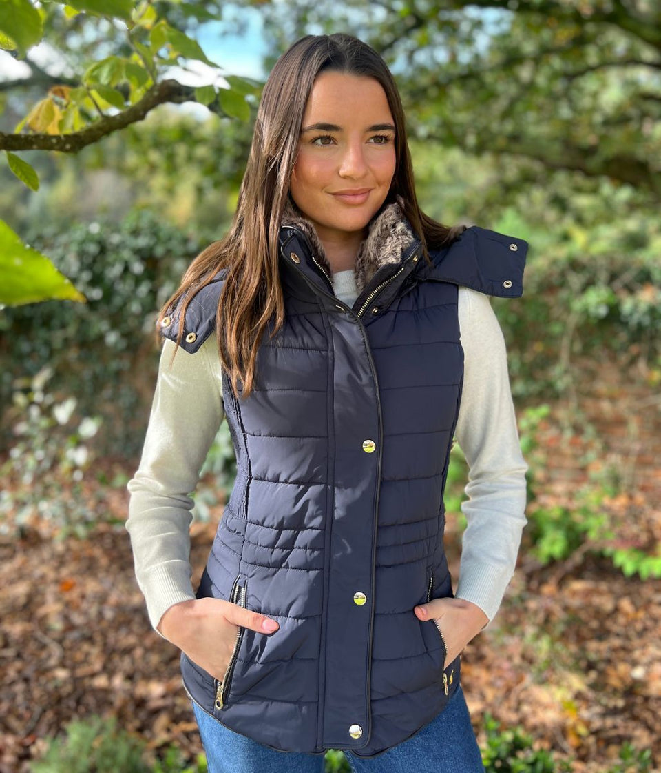 Navy Melford Hooded Gilet