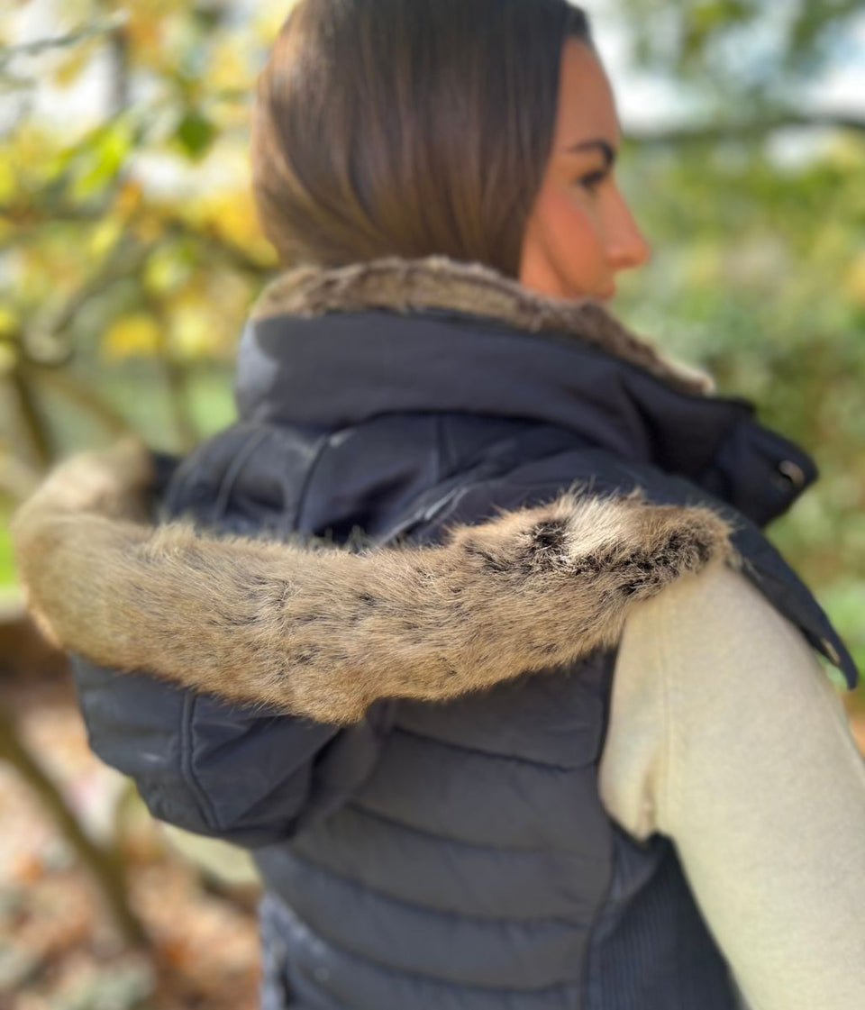 Navy Melford Hooded Gilet