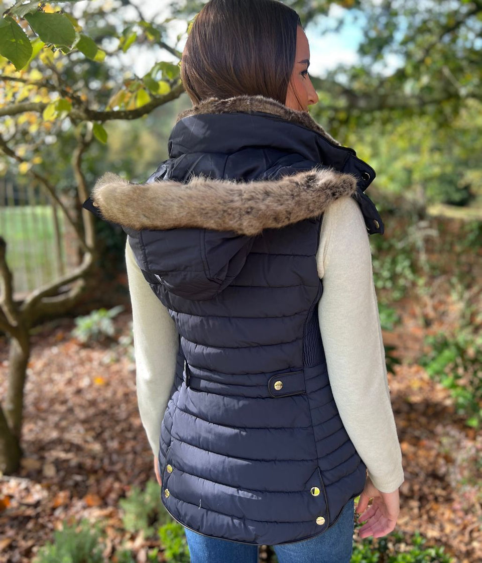 Navy Melford Hooded Gilet