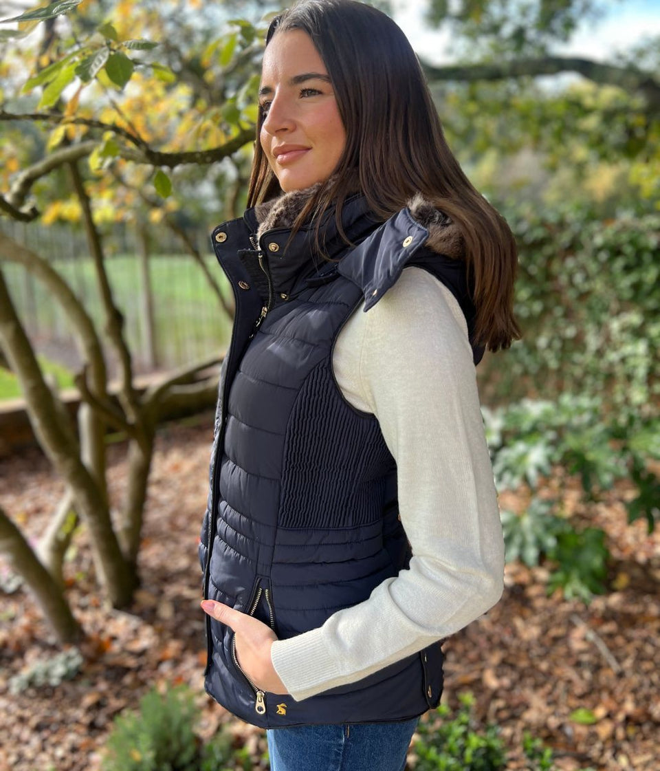 Navy Melford Hooded Gilet