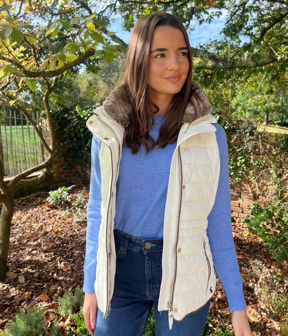 Winter White Melford Hooded Gilet