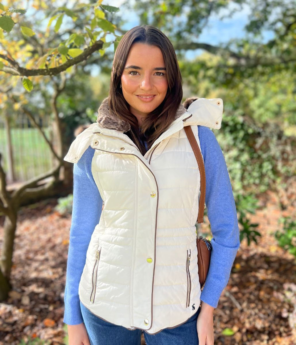 Winter White Melford Hooded Gilet