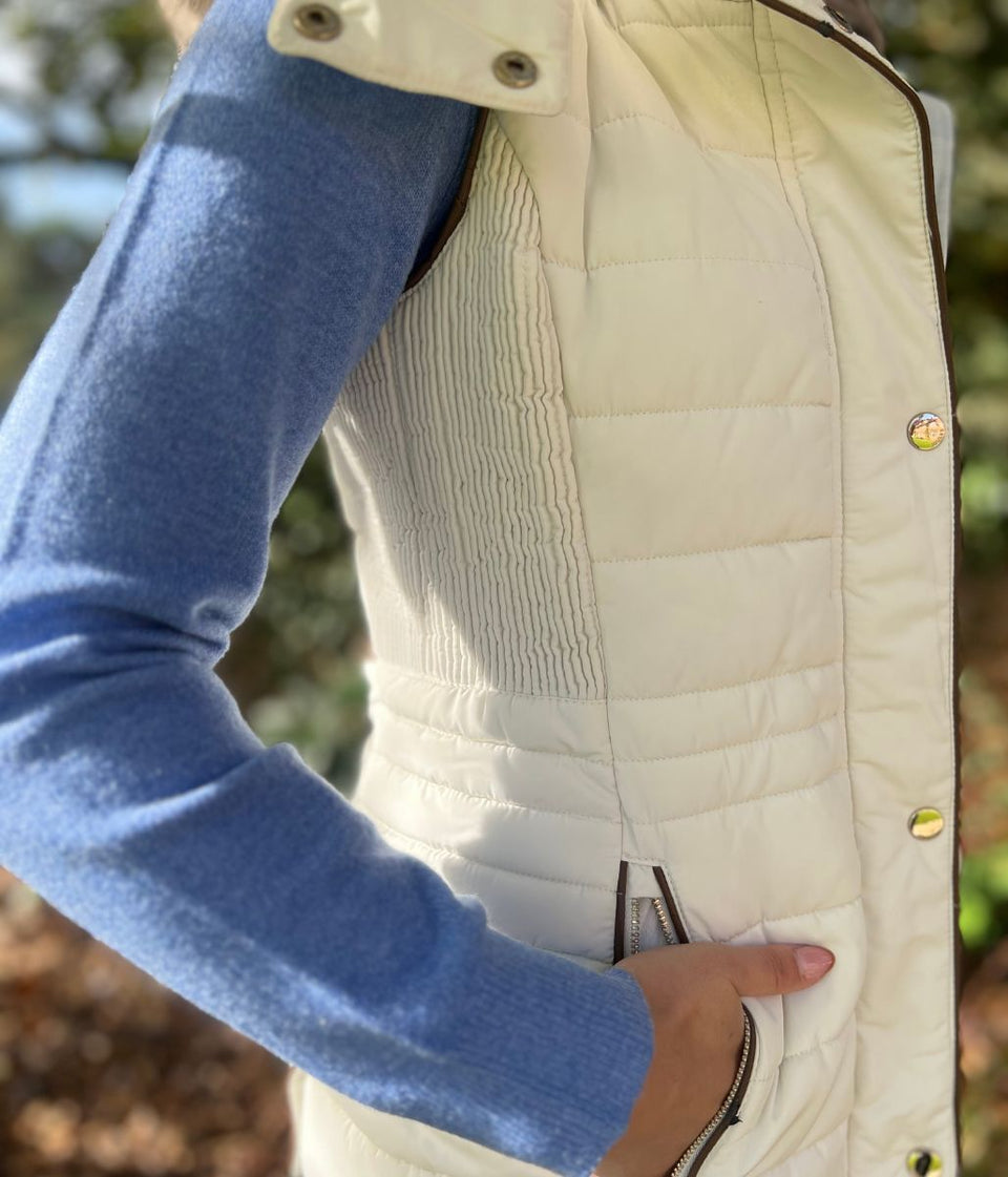 Winter White Melford Hooded Gilet