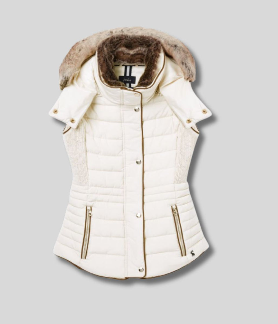 Winter White Melford Hooded Gilet