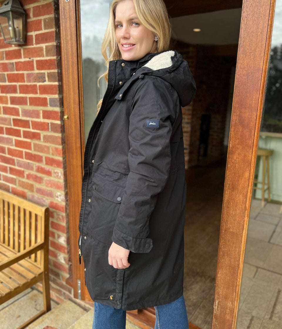 Black Loxley Sherpa Lined Waterproof Coat