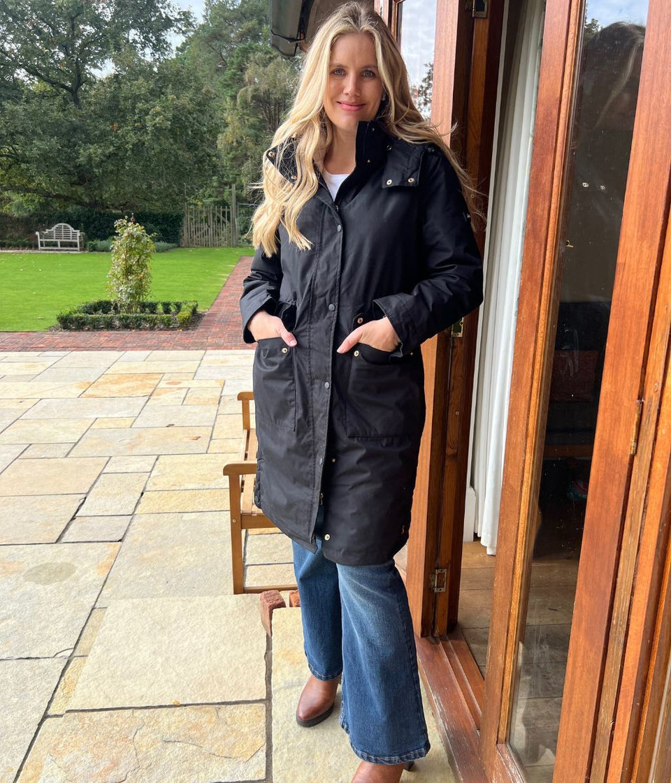 Black Loxley Sherpa Lined Waterproof Coat