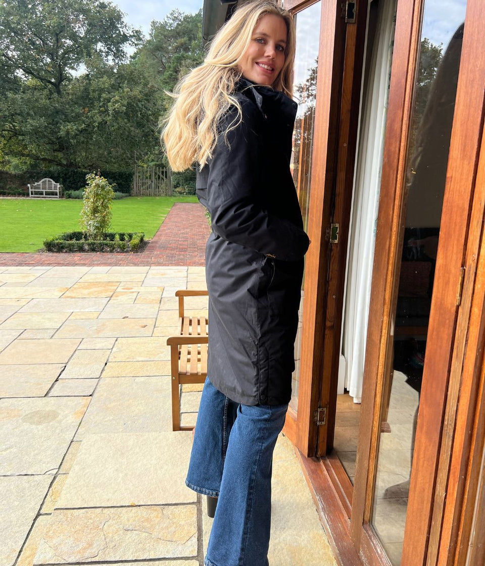 Black Loxley Sherpa Lined Waterproof Coat