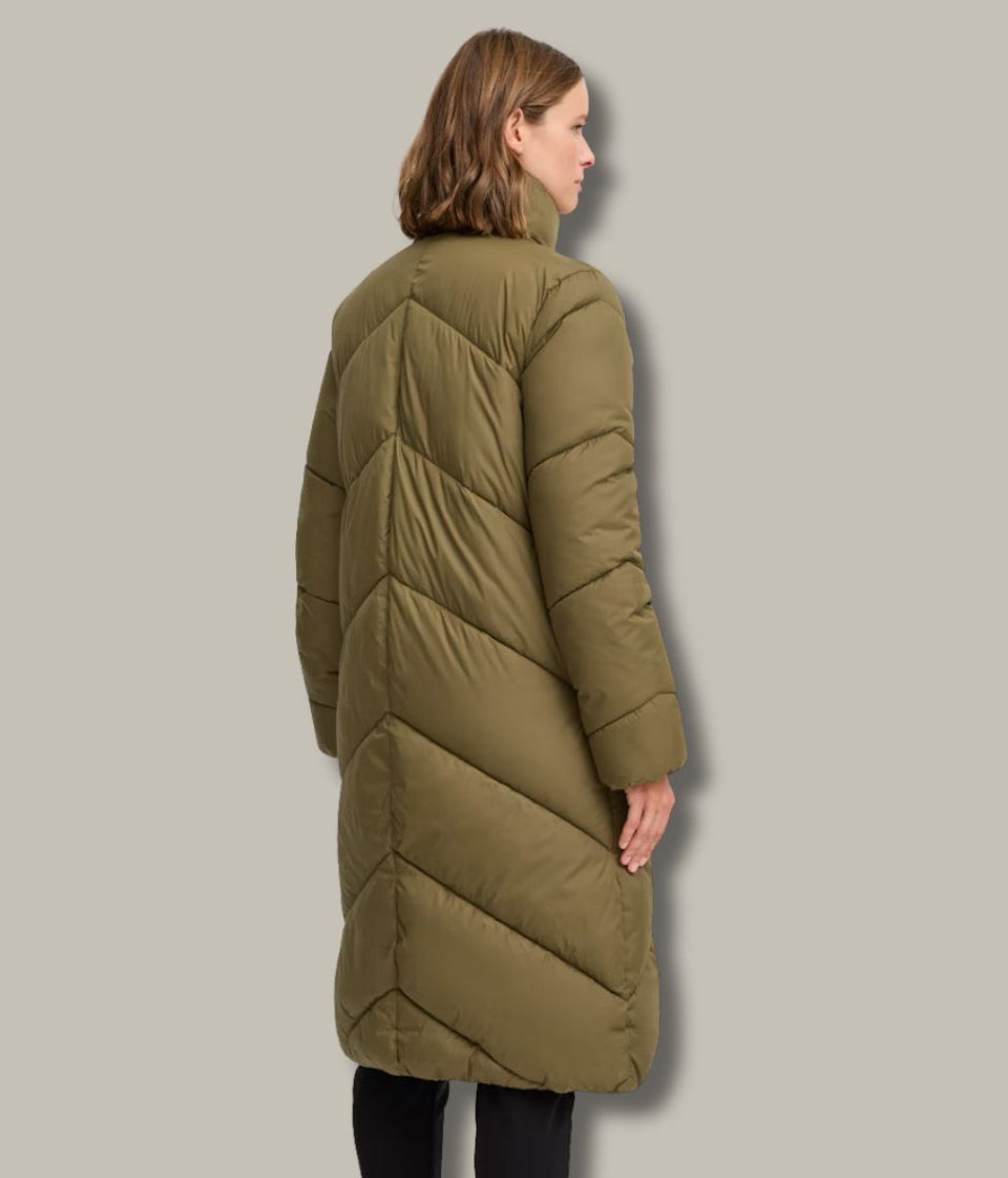 Olive Bybomina Long Padded Puffer Coat