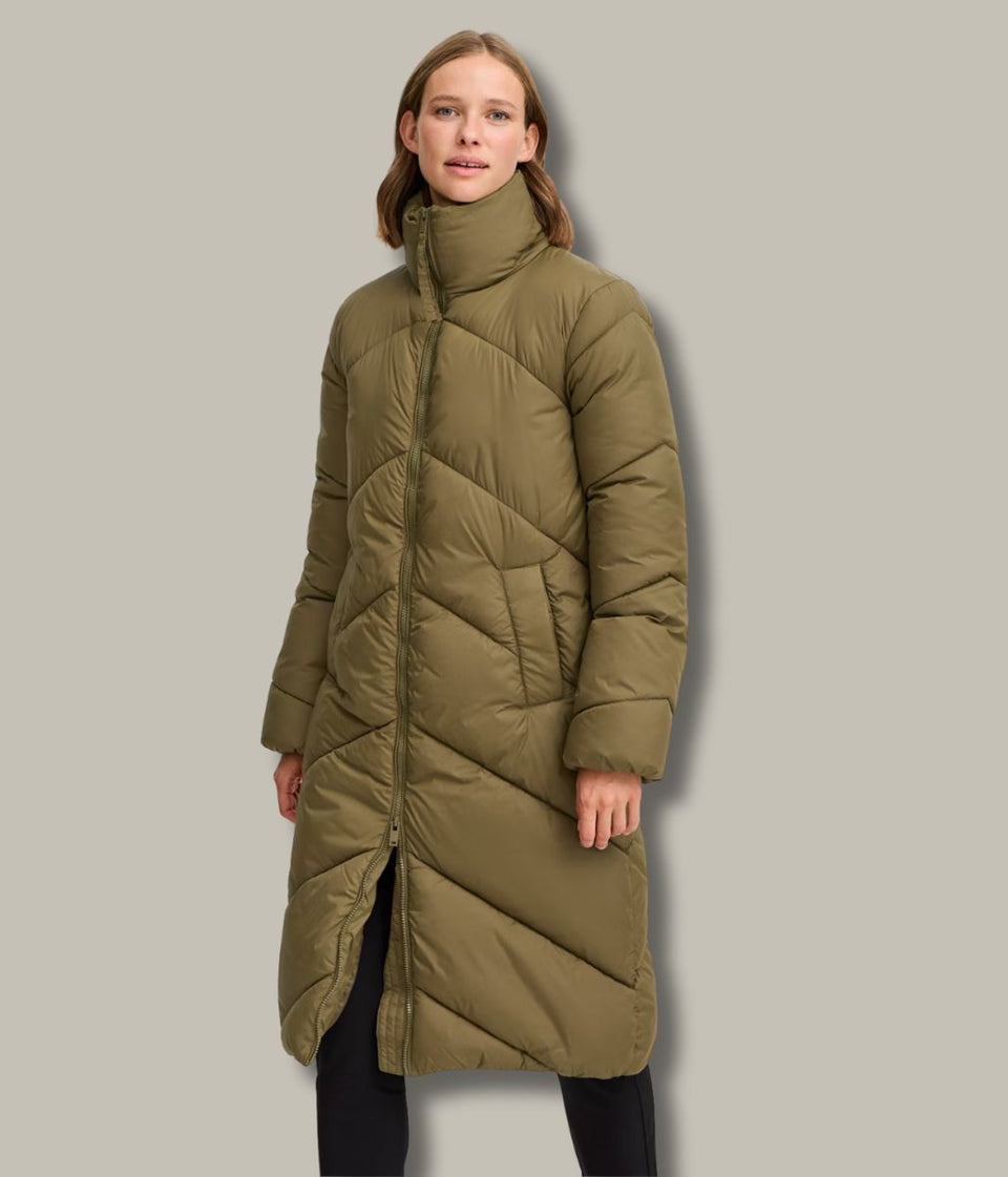 Olive Bybomina Long Padded Puffer Coat