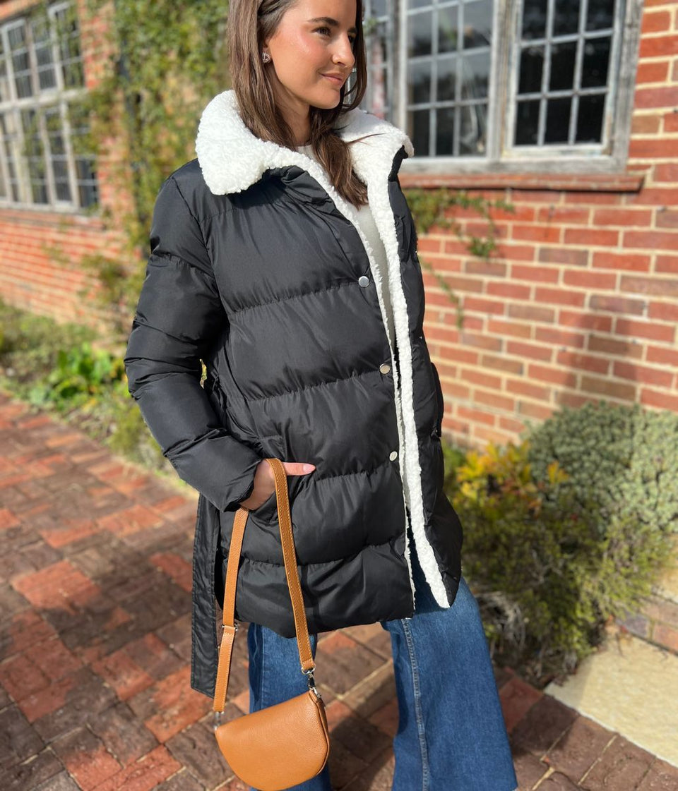 Black Brave Soul Deanne Sherpa Lined Padded Coat