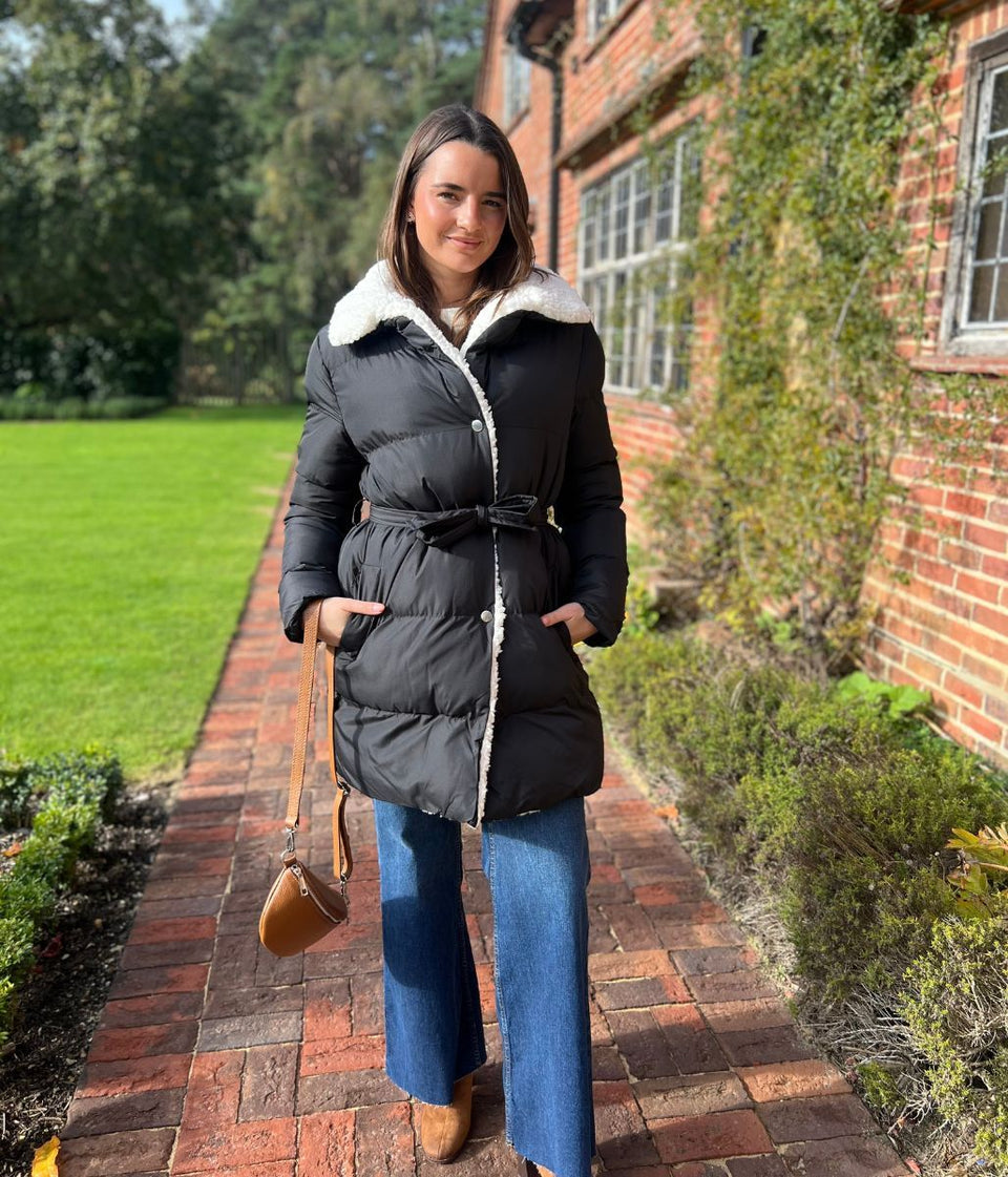Black Brave Soul Deanne Sherpa Lined Padded Coat