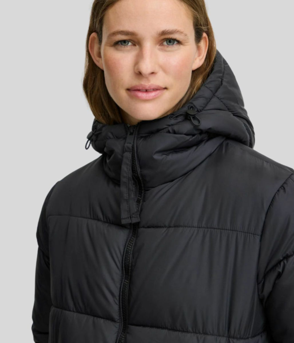 Black Long Hooded Puffer Coat