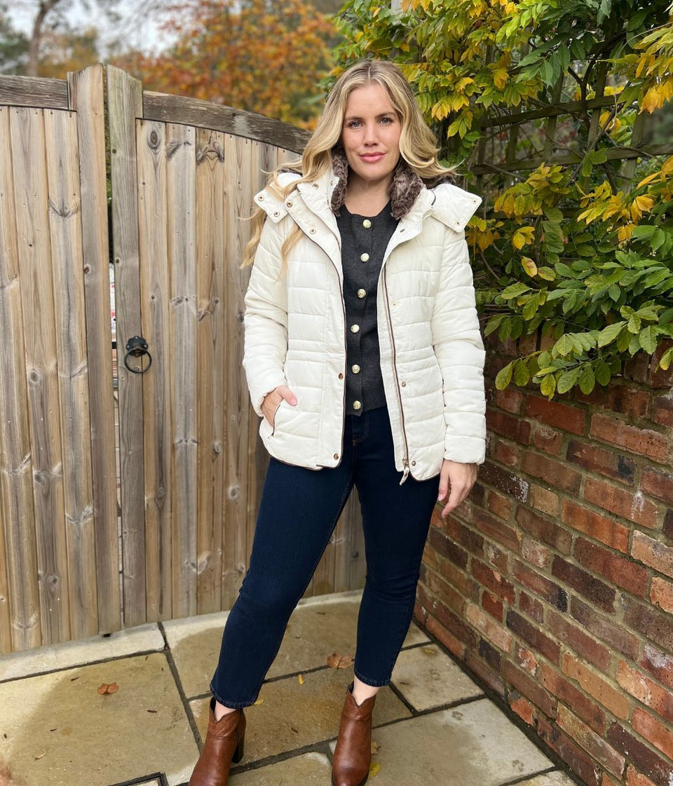 Winter White Gosway Quilted Jacket - Seconds