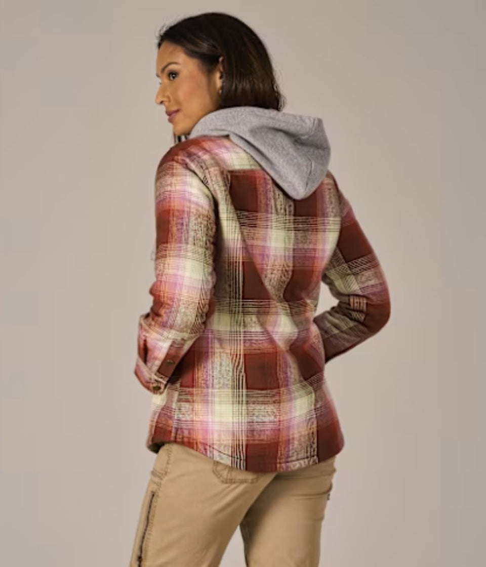 Pink Sherpa Checked Hooded Shacket