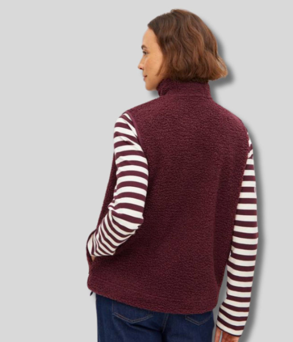Burgundy Borg Fleece Gilet