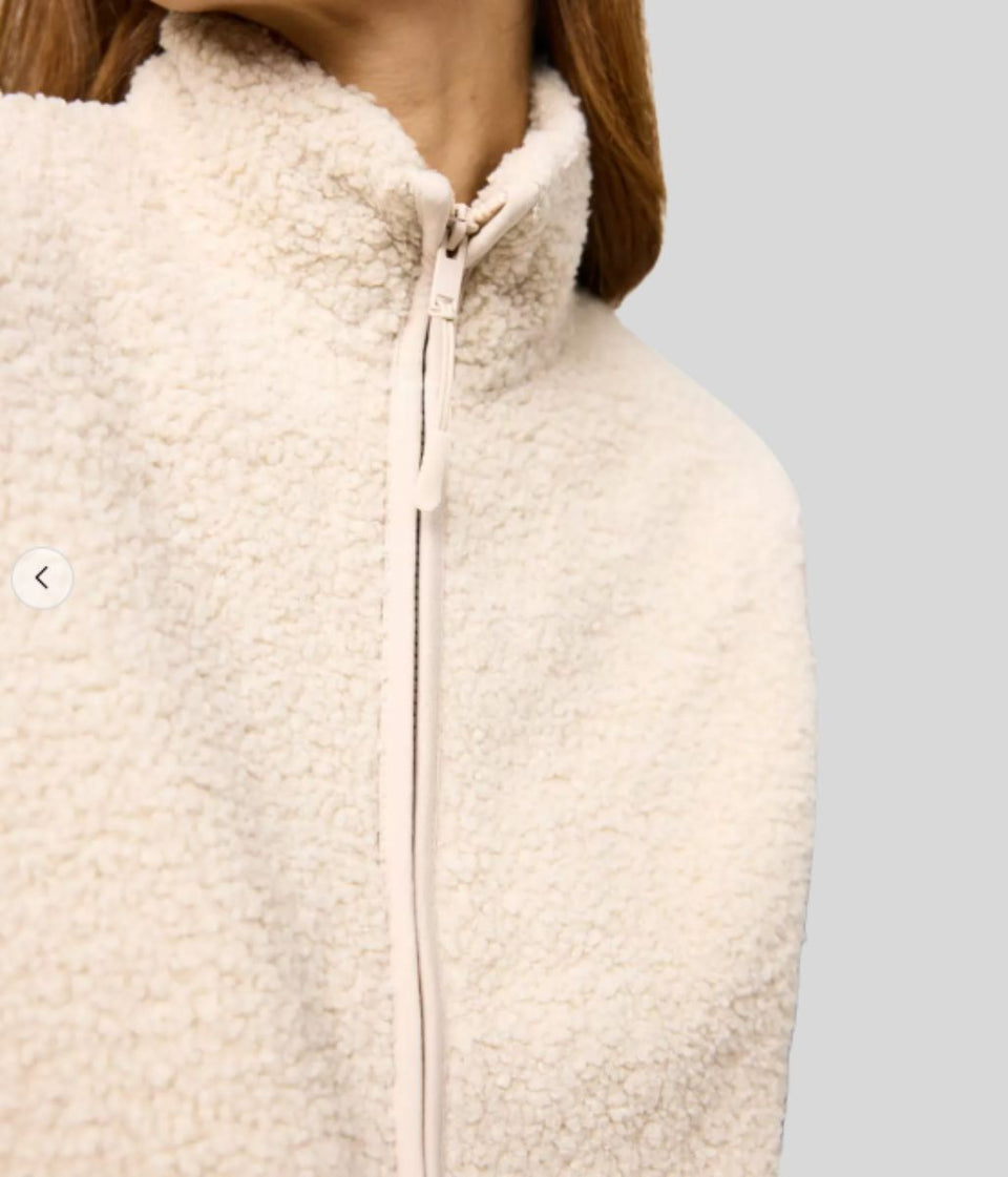 Ecru Borg Fleece Gilet