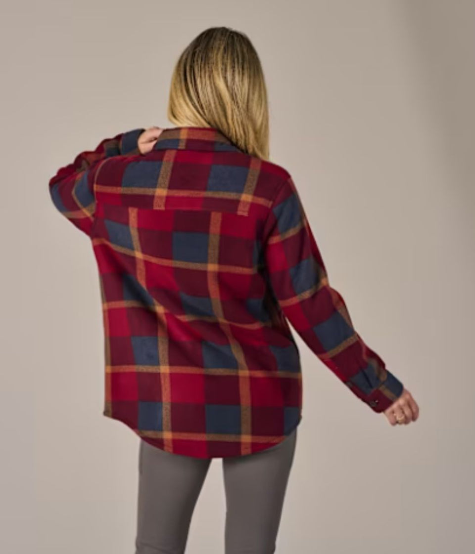 Red Check Sherpa Lined Fleece Shacket
