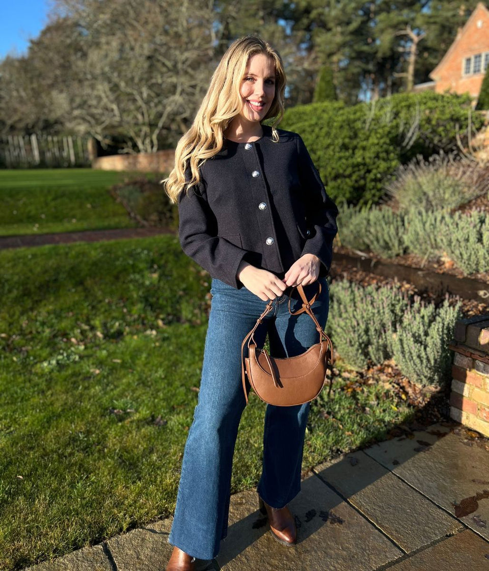 Navy Smart Buttoned Jacket