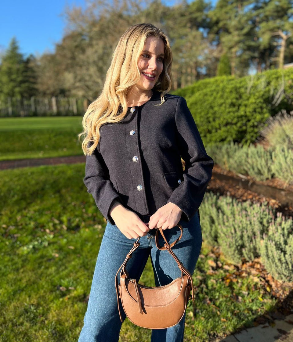 Navy Smart Buttoned Jacket