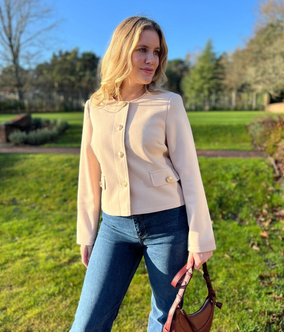 Natural Smart Buttoned Jacket