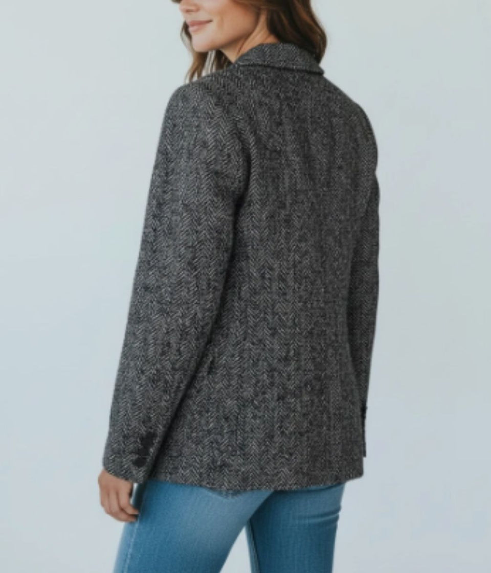 Kookai Wool Blend Herringbone Blazer