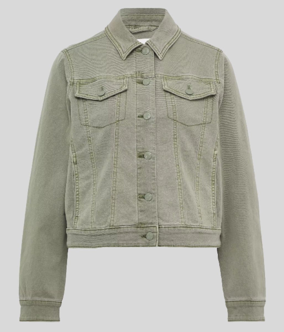 Pale Green Stretchy Denim Jacket