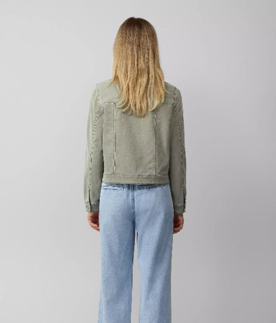 Pale Green Stretchy Denim Jacket