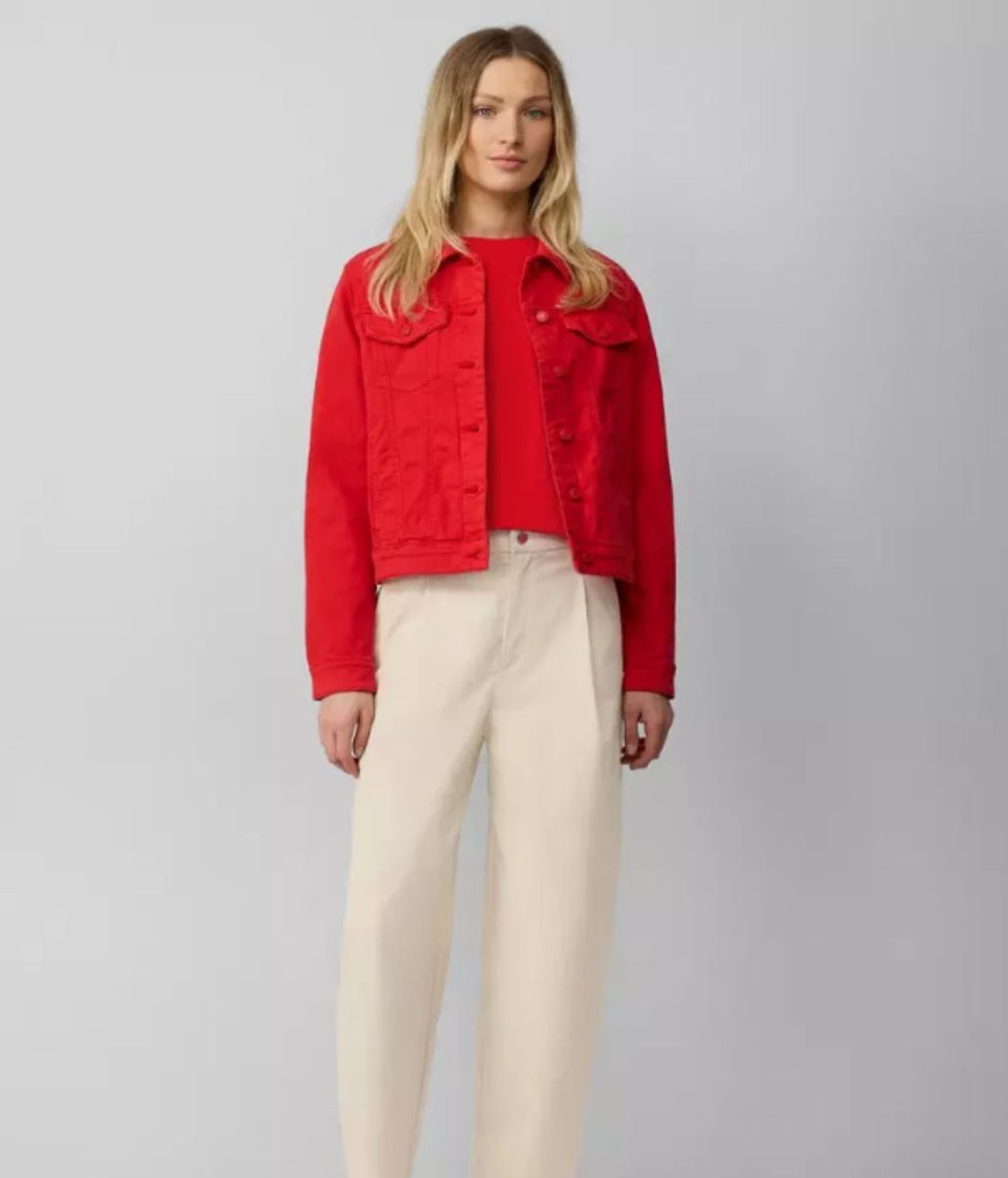 Red Stretchy Denim Jacket