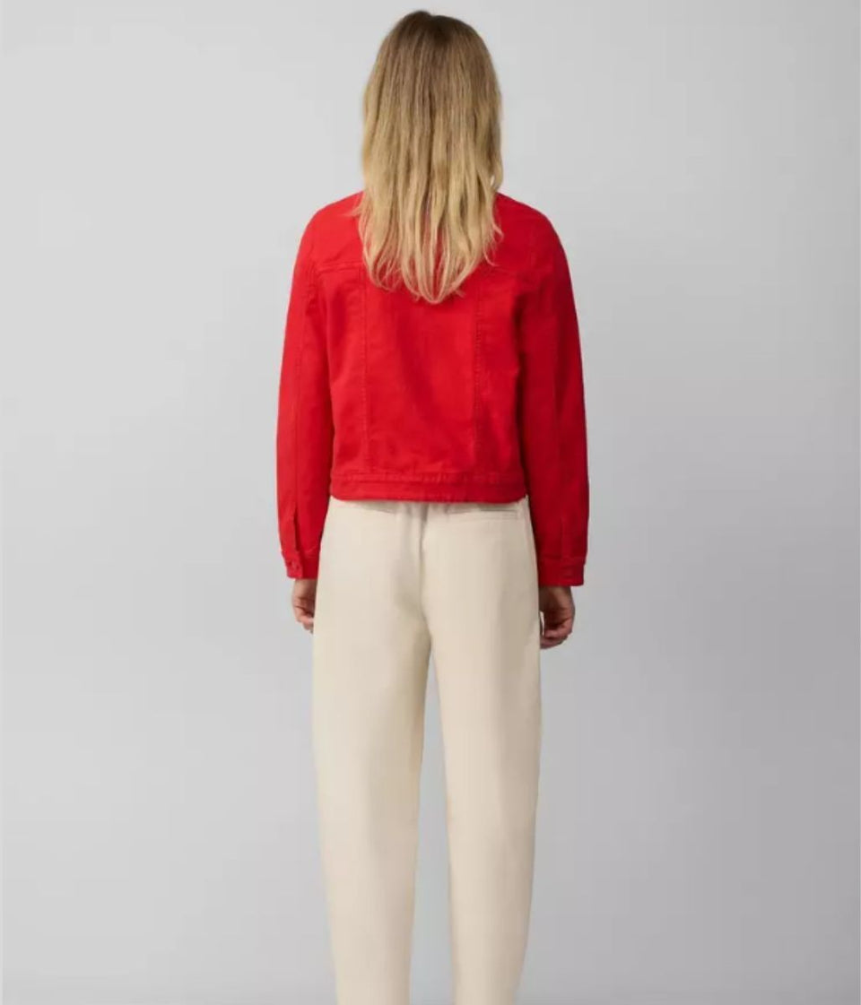 Red Stretchy Denim Jacket