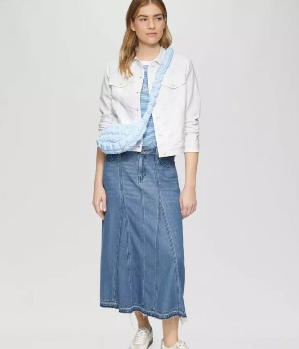 White Stretchy Denim Jacket