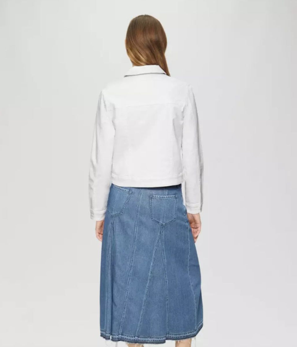 White Stretchy Denim Jacket
