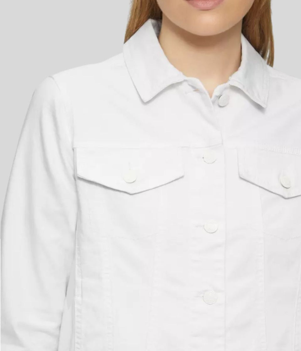 White Stretchy Denim Jacket