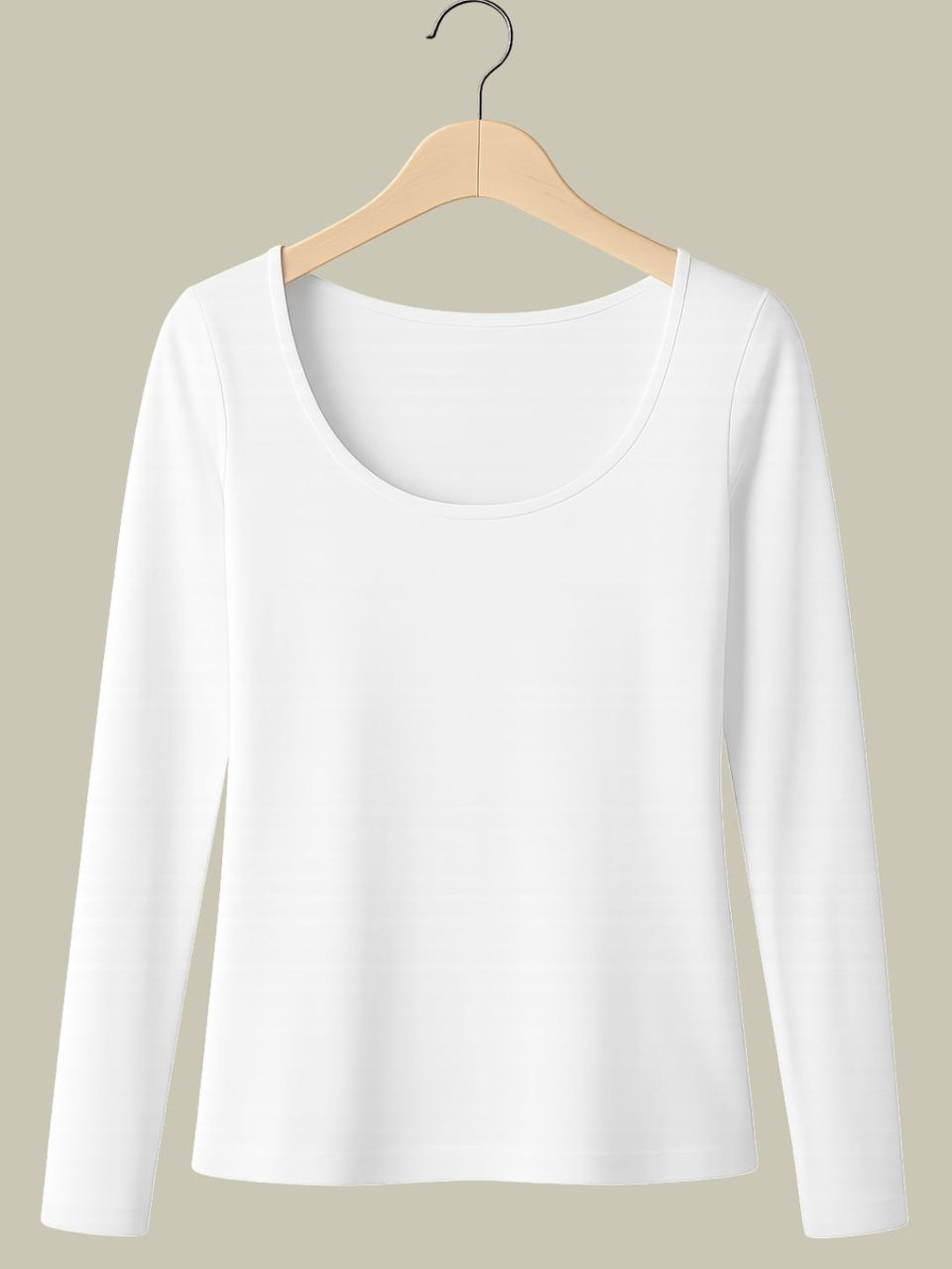 White Jersey Cotton Rich Soft Scoop Neck Top
