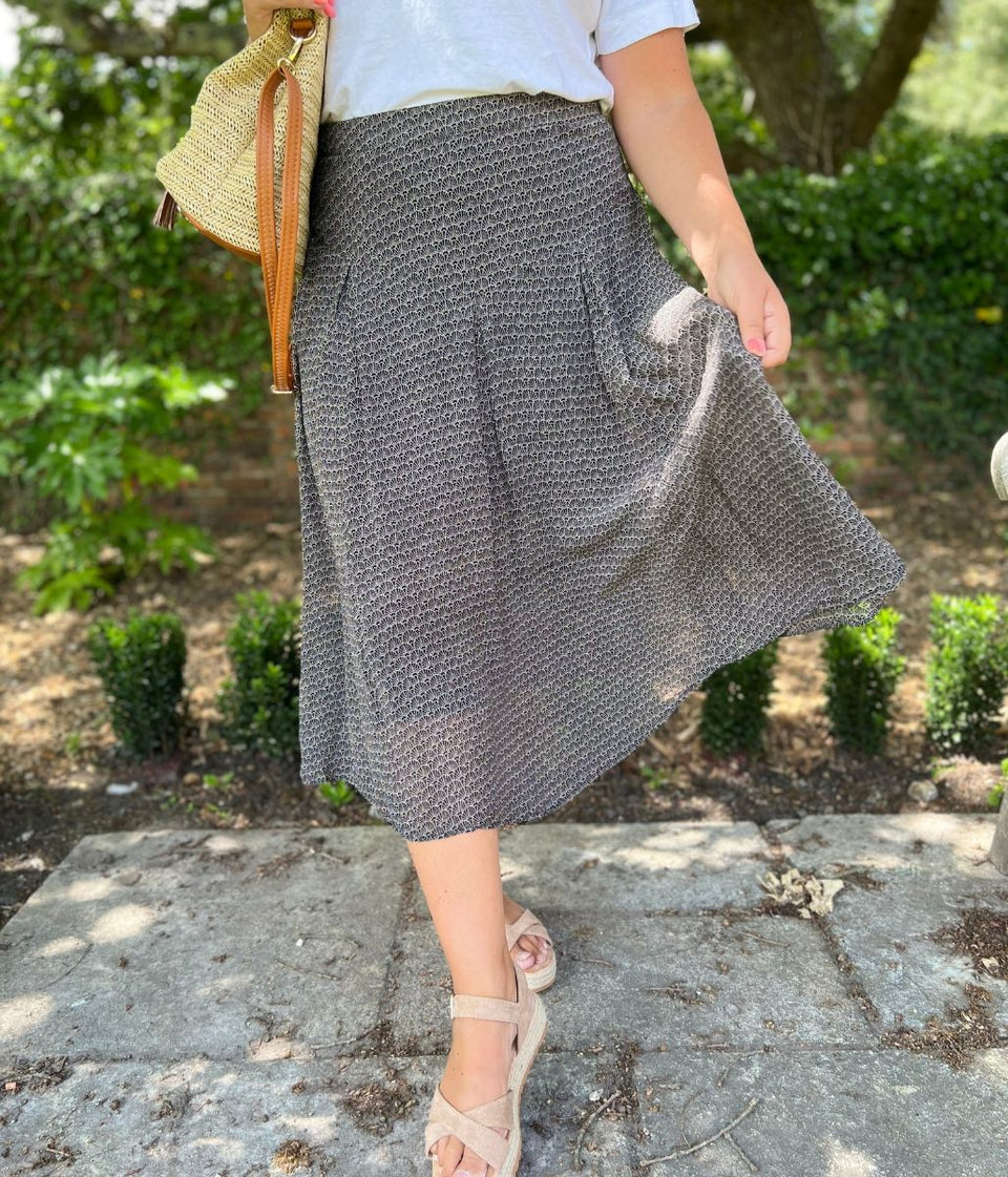 Black Printed Amaya Skirt