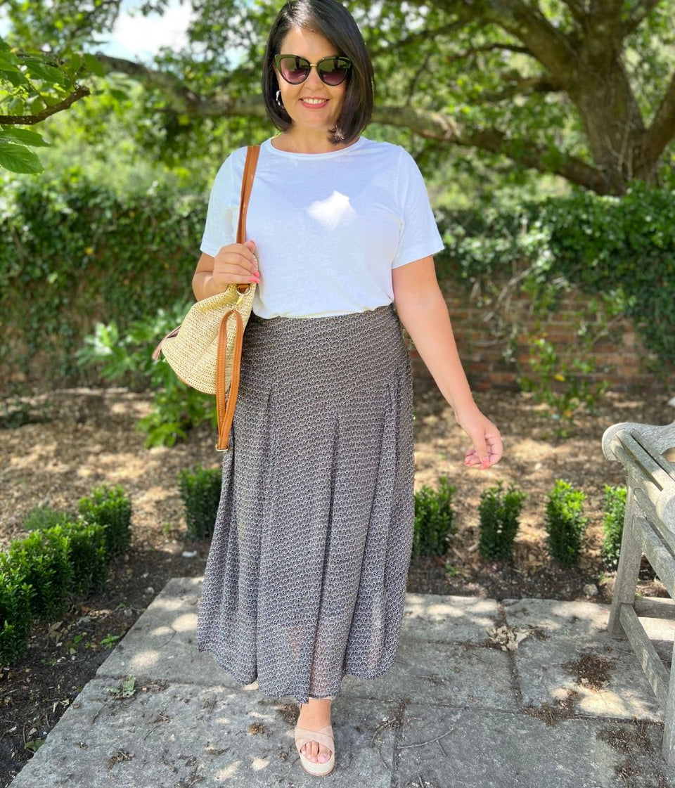 Black Printed Amaya Skirt