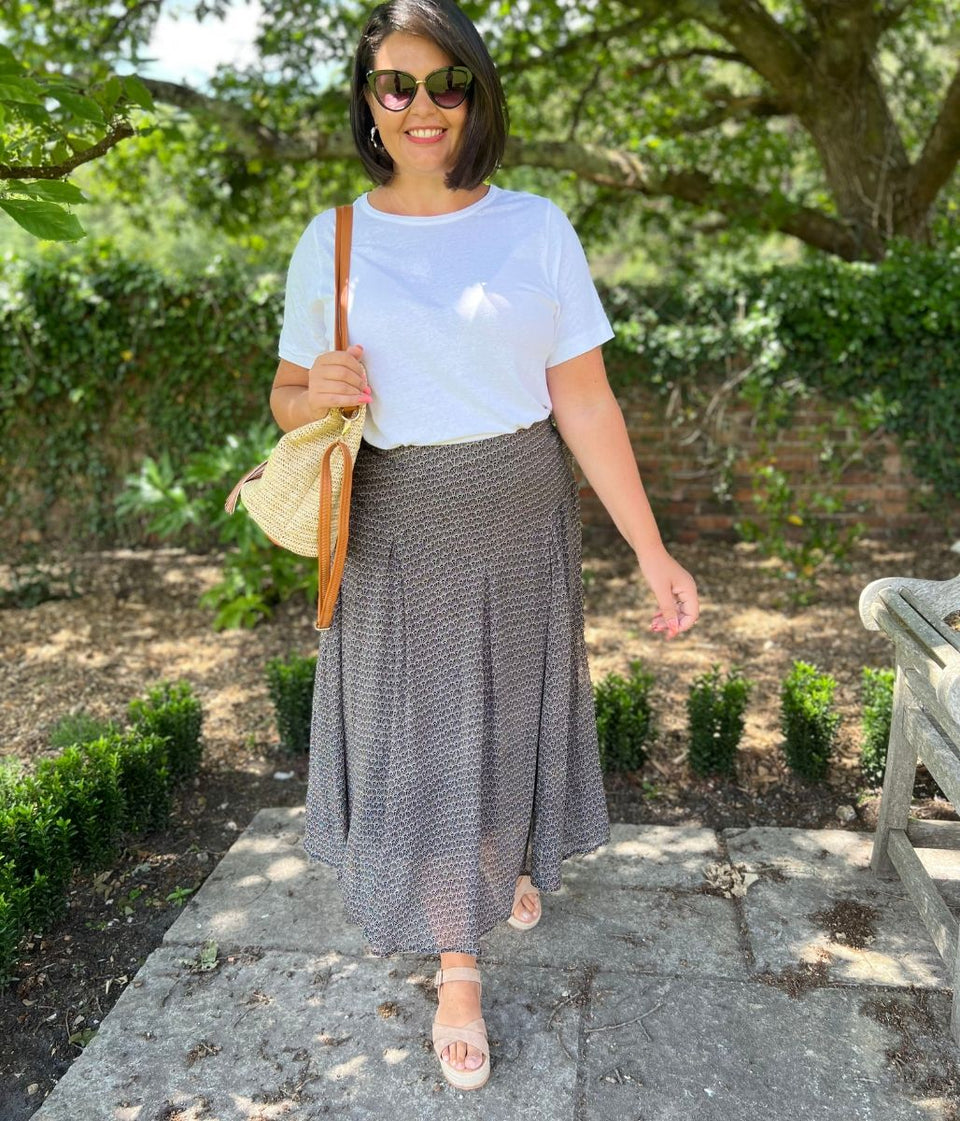 Black Printed Amaya Skirt