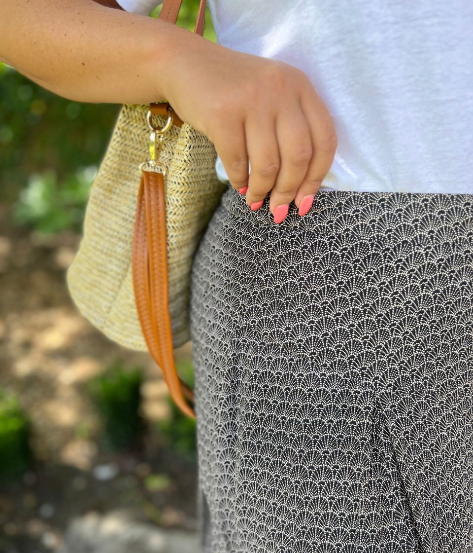 Black Printed Amaya Skirt