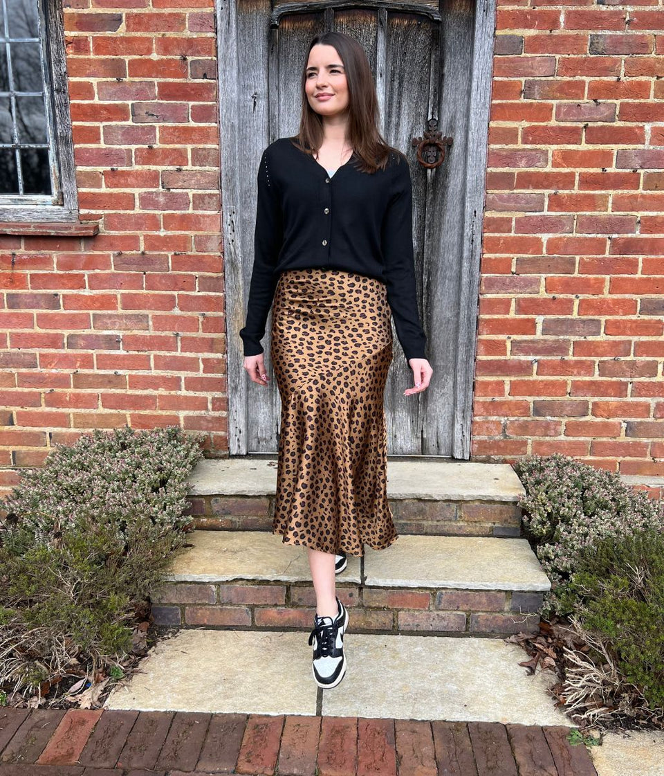 Leopard Print Maya Midi Skirt