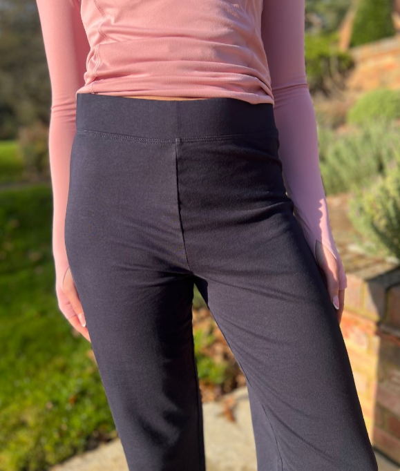 Navy Jersey Straight Leg Trousers