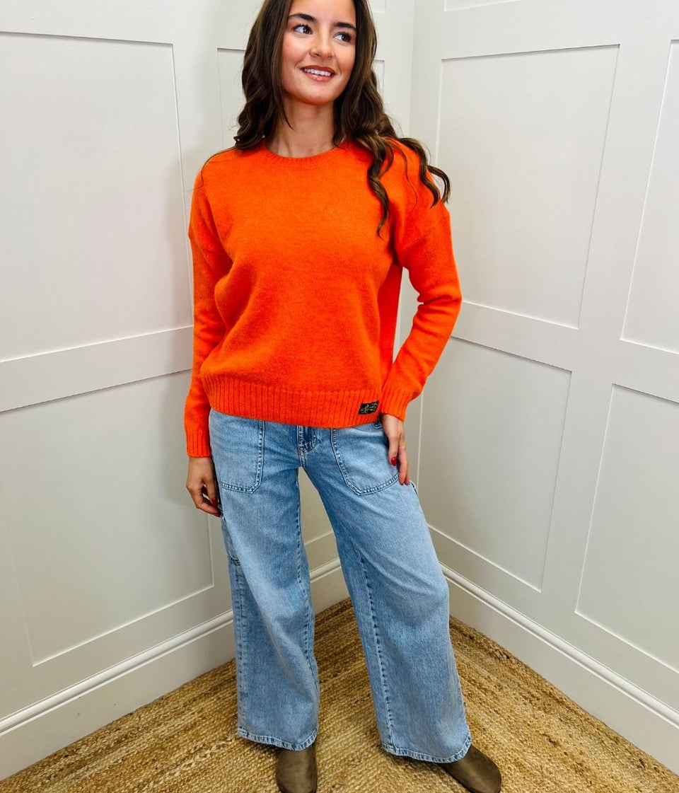 Orange Essential Crew Neck Jumper